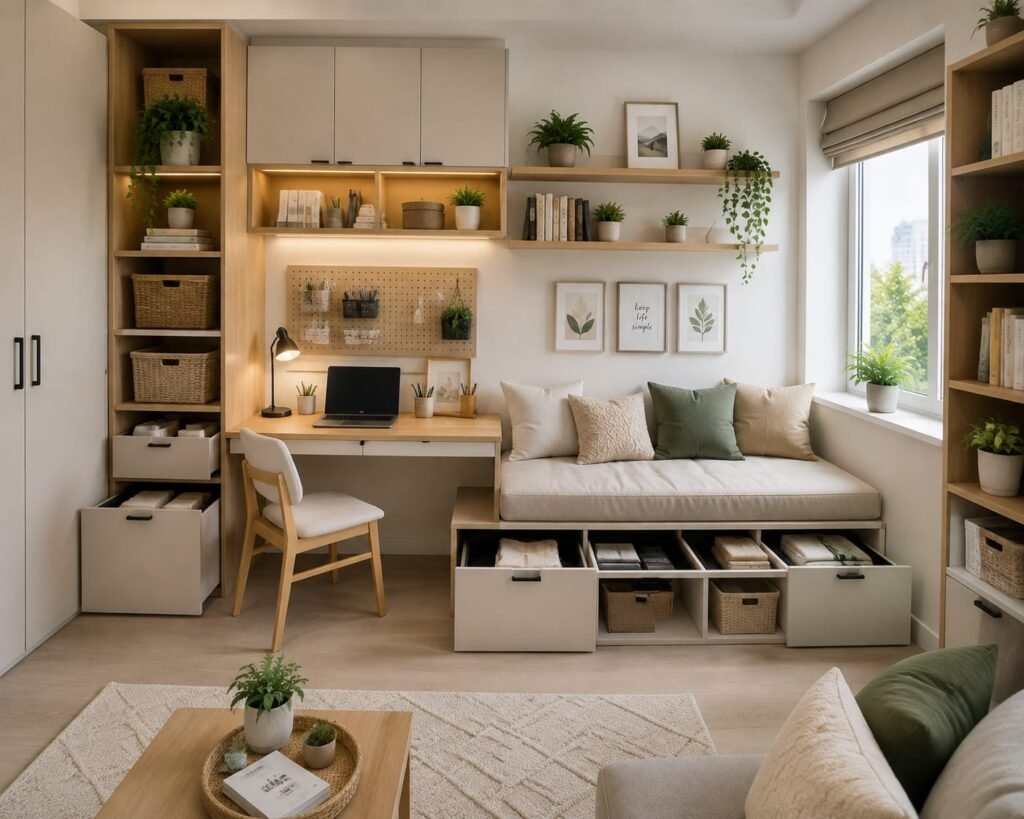 Smart storage solutions for small homes with organized interior design ideas