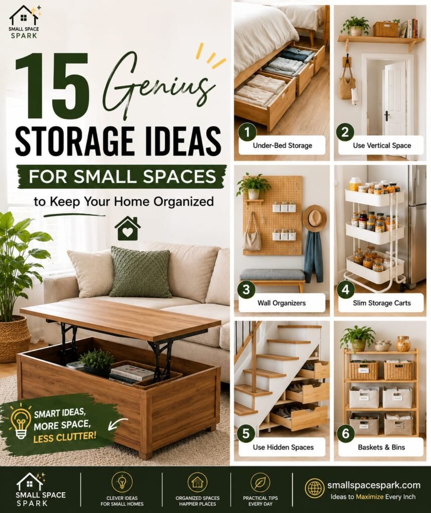 15 genius storage ideas for small spaces and home organization
